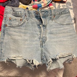 Levi ripped jean shorts